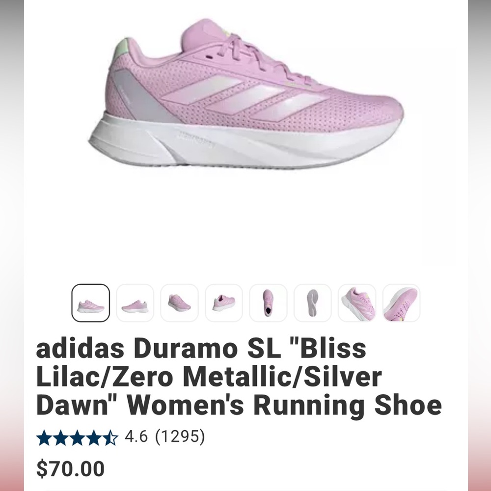 NWT Adidas Women's Duramo SL Lilac and Silver Shoes